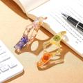 Resin Book Page Holder Transparent Thumb Ring Book Mark Handmade Personalized Flower Resin Bookmark Book Reading Accessories for Teachers Dried Flower. 