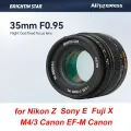 Brightin star 35mm f0.95 APS-C manual focus DSLR mirrorless camera lens fit for Nikon Z Sony e Fujifilm Fuji X Canon EF-M M4/3. 