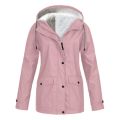 2022 Women's Thick Coat Fashion Autumn Winter Plus Velvet Outdoor Jacket Windproof Waterproof Mountaineering Hooded Overoat. 