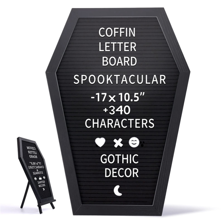 1Set Black Felt Letter Board Gothic Message Board Office Home Decor Letter Board with 340 White Changeable Characters