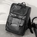 Fashion Men's Backpack Casual Solid Leather Backpack Men High Capacity Travel Backpack Schoolbags Brand Design Back Packs Bags.