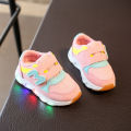 I Love Daddy&Mummy Children's Lights Shoes Spring Leather Baby Toddler Sports Shoes Soft Bottom Non-slip Baby Sneakers. 