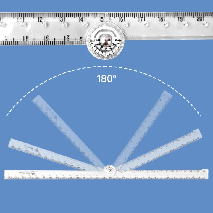 1/3Pcs Acrylic Transparent Folding Ruler Students Stationery Drawing ...