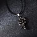 Black Dragon Pendant Necklace For Men Trendy Simple Chain For Men.