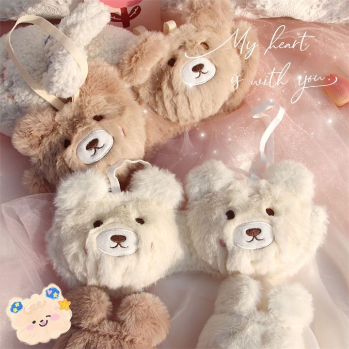 Winter Women Lingerie Sets Underwear Set Plush Soft Warm Bra Sets Girls' Lovely Bear Ropa Interior Femenina Lingery Amour zii