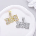 Source manufacturer letter ICE full diamond pendant European and American personality fancy, ancient men's buckle necklace, clothing tide accessories. 