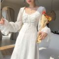 Vintage Fairy Dress Women Elegant Designer Chiffon Dress Long Sleeve French Party Midi Dress Casual Women's Clothing Autumn. 