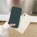 Lenuo Luxury Square Liquid Silicone Phone Case For Xiaomi Redmi 9A Thin Soft Back Cover Candy Casing.