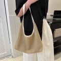 Woven Bag Women's Summer New Fashion Retro Tote Bag Versatile Large Capacity Shoulder Bag Straw Bag.