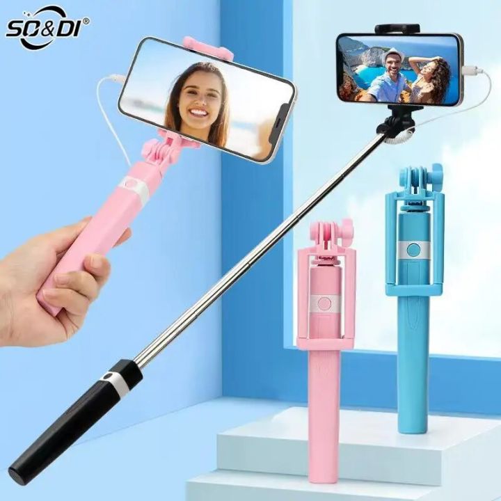 New Wire Controlled Selfie Stick Suitable for Type-C Plug Shrinkage 18cm Stretch 72cm Mini Portable Selfie Stick
