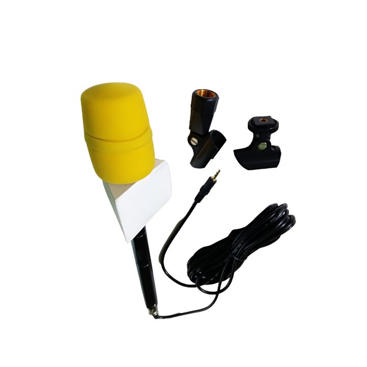 Panasonic%20Boom%20Microphone%20for%20Journalist%20with%20Mobile%20Converter%20and%20Triangle%20Channel%20Flag%20and%20yellow%20foam%20-%20Image%205