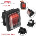 Rocker Switch 4 pin KCD4 - 16A 250V - Waterproof- Red Color - 1ps.