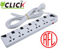 CLICK Safe 5 Point Multiplug Extension Cord 5skt Port Multi Plug Socket.
