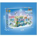 Disny Princess Frozen Anna Elsa Ice and Snow Grocery Store Building Blocks with Lighting Compatible  Universal Girls Series(554+pcs). 