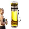 Glass Tea Infuser Bottle Leak-Proof Travel Mug Double Wall Tea Cup Portable Infuser Water Bottle Water Separation Tea Bottle For.
