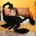 New creative doll simulation, funny and cute black scorpion pillow, boy gift, plush toy.
