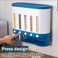 6 in 1 Wall Mount Kitchen Spice Containers-Dry Food Dispenser-Rice And Grain Dispenser- Automatic Rack Sealed Food Storage Box Grid.