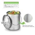 New product Compost Bin, Peel Bucket for Home Kitchen, Odorless Compost Bucket for Kitchen Food Waste, with Handle and 2 Charcoal Filters, 5 Liters, Easy to Clean - silver. 