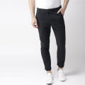 Slim-Fit Chino Gabardine Pants - Black.