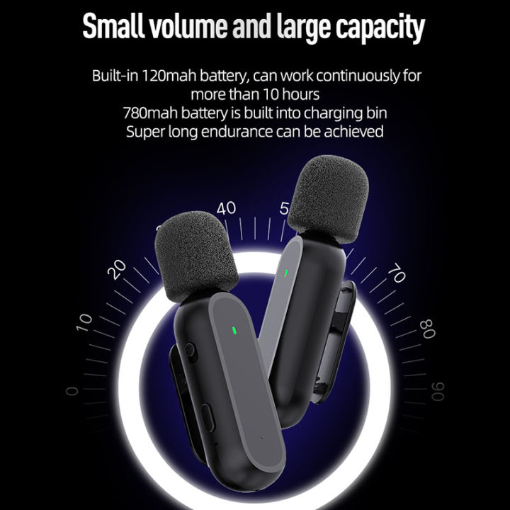 Original%20Wireless%20Lavalier%20Microphone%20For%20iPhone%2015%2014%2013%2012%20Android%20With%20Charger%20Box%20Portable%20Noise%20Reduction%20Video%20Record%20Mini%20-%20Image%204