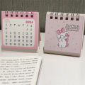 2024 Cartoon Pink Cat Desk Calendar Mini Cute Standing Flip Desktop Calendar Small Daily Planning Monthly Calendar For Home. 