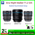 Sirui Night Walker 24mm / 35mm / 55mm T1.2 S35 Cine Lens Series Lightweight Fast T1.2 Aperture Lenses.