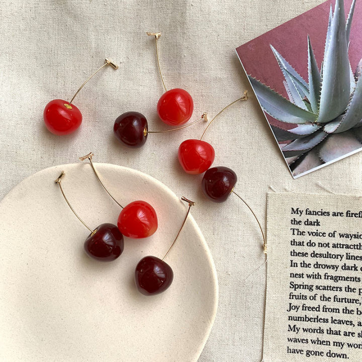 Korean%20Cute%20Cherry%20Fruit%20Shaped%20Drop%20Earrings%20For%20Women%20Sweet%20Temperament%20Girls%20Unusual%20Earrings%20Party%20Jewelry%20Gifts%20-%20Image%203