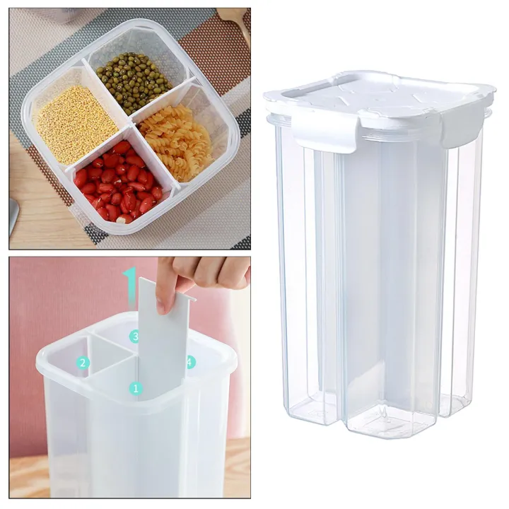 Sealed%20Classification%20Food%20Storage%20Containers%20Transparent%20for%20Nut%20White%20-%20Image%204
