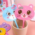 1 Pcs 0.5mm Blue Refill Cartoon Fan Pen 2-in-1 Cute Fan Ballpoint Pencil Toy School Office Stationery Pressing Writing  Ink Pen. 