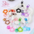 Lovely Colorful Hollow Star Keychain Fashion Cloud Beaded Pendant Keyring.
