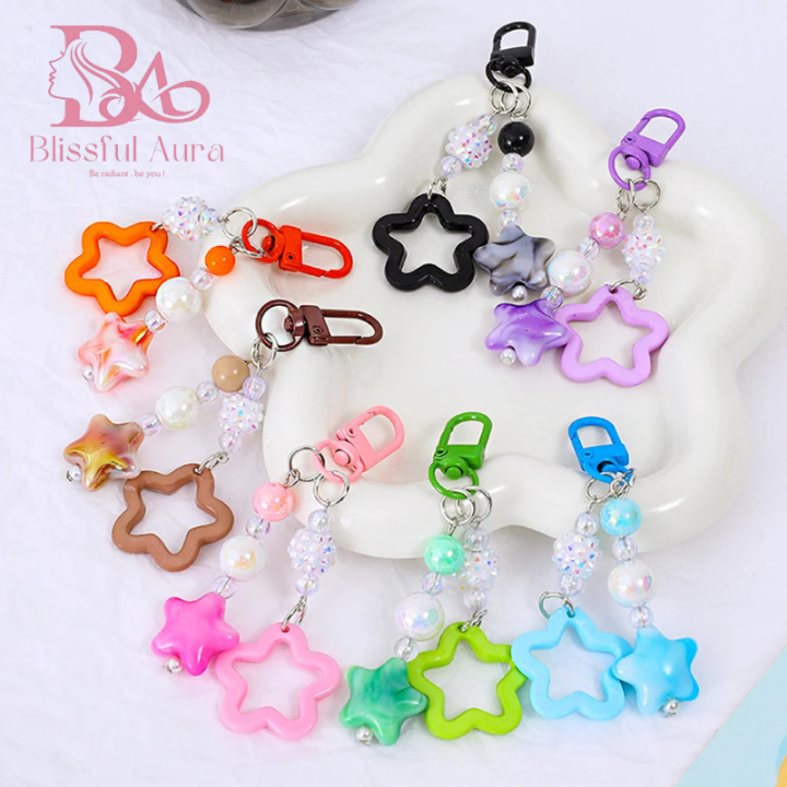 Lovely%20Colorful%20Hollow%20Star%20Keychain%20Fashion%20Cloud%20Beaded%20Pendant%20Keyring%20-%20Image%203