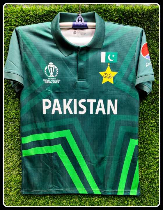 Pakistan Cricket Team Icc India World Cup Jersey 2023 -/half sleeve Thai premium polyster Jersey.