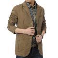 New Men Blazer Spring Autumn Cotton Denim Jackets Business Casual Slim Fit Solid Color Outwear Male Coat M-5XL Hot Selling. 