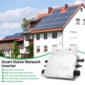 WVC-600 Micro Inverter, 600W Solar Grid Tie Micro Inverter Waterproof IP65 MPPT DC22-50V PV Input AC220V Output for Solar Panel, EU Plug-silver. 