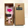 Women's and Mother's Day Gifts to Customers as Hand Companion Gifts, Three Simulated Roses, Carnation Soap Bouquet Gift Box.