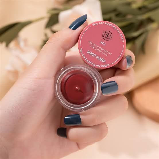 Beauty Glazed Velvet Matte Lipstick Mud Moisturize Waterproof Long Lasting Double Use For Lip And Cheek-342 - Lipstick