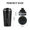 Insulated Coffee Cup | Double Walled Insulated Stainless Vacuum Coffee Travel Mug with Leakproof Flip Lid Keep Coffee Tea Hot and Soft Drink Cold. 