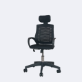 FN-EC-07p Black Smart Office Revolving Chair with Headrest (V Mesh Plastic Base).
