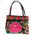 3pcs Women Handbag Embroidered Flower Canvas Shoulder Bag for Cell Wallet Purse. 