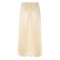 Womens Girls Ice Silk Half Slips Underskirt Basic Soft Lace Trim Petticoat Underdress Intimates Safety Long Skirt Underwear.