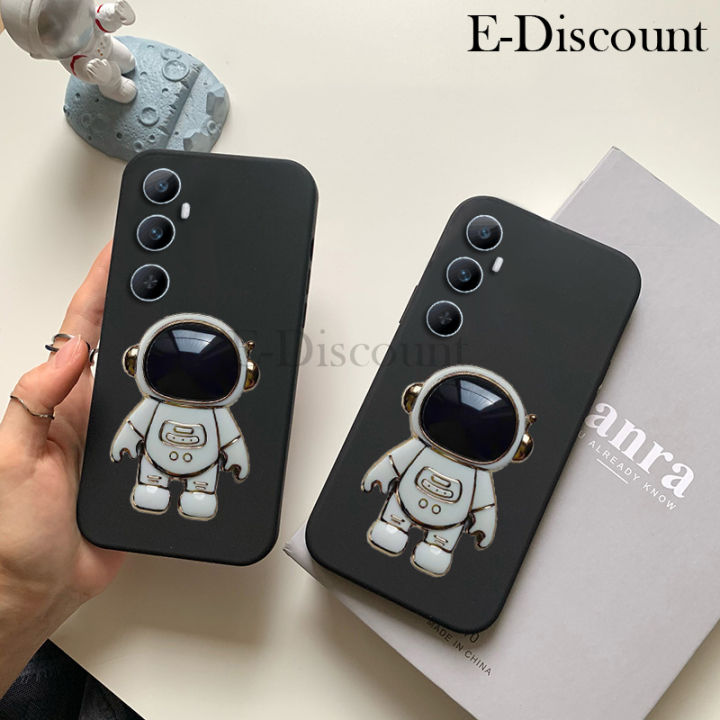 New Phone Case For Realme C65 Cover Astronaut Bracket Smooth Soft Silicone Anti Collision For Realme C65 4G Case