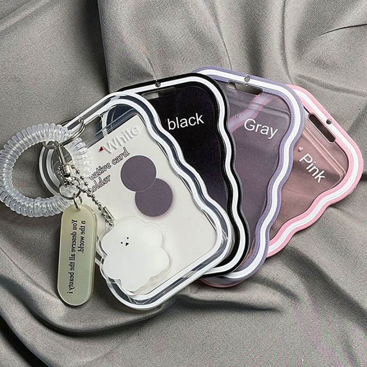 Ins Style Photocard Holder Transparent Card Holder Keychain With Elastic RopeKidsland Store