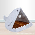 Felt Shark Type Pet Bed Foldable Pet Shark Cat Nest Dogs and Cats Cute Nest Wholesale Removable and Washable Pet Bed.
