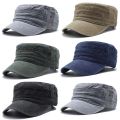 (NEW)Washed Cotton Army Hat Men's Caps Tactical Caps Flat Top Caps For Men Cadet Outdoor Tactical Cap Fishing Caps.