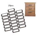 20x Office File Label Holder, Metal Frame Handle, Drawer Tag Pull Name Card Tag Hardware Accessories.