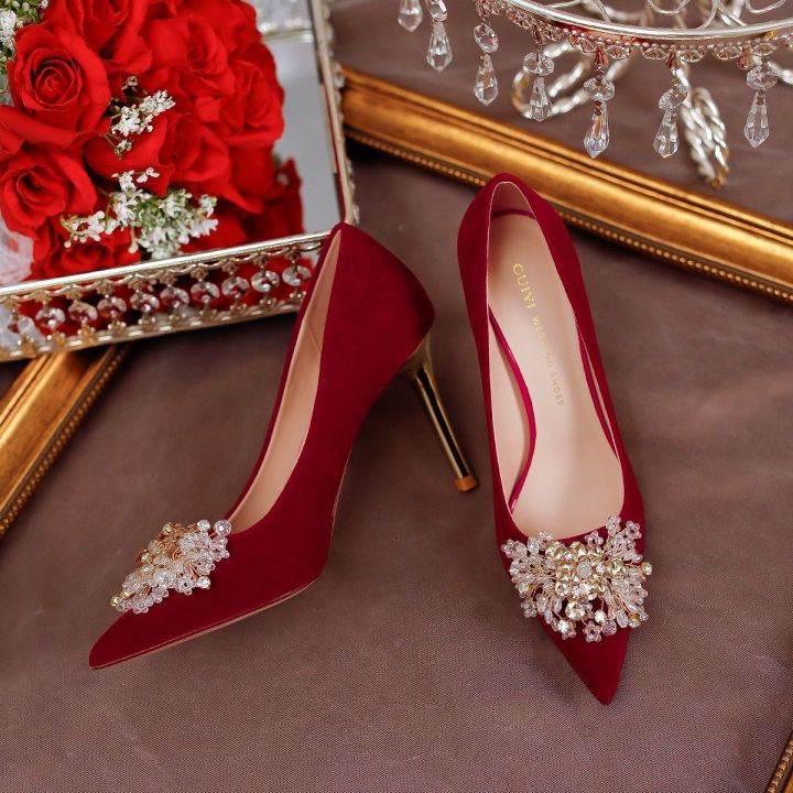 Wedding%20Shoes%20Bridal%20Shoes2023New%20Summer%20Chinese%20Style%20Xiuhe%20Wedding%20Dress%20Two-Way%20Wear%20Red%20Engagement%20Toast%20Dress%20High%20Heels%20-%20Image%204