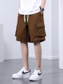 Summer Cargo Shorts Men 8XL Big Size Multi-Pockets Drawstring Breathable Cotton Straight Baggy Shorts Casual Loose Short Pants.
