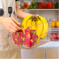 Kitchen Transparent Crisper Stackable Drawer Type Refrigerator Storage Box Food Sorting Draining Crisper For Vegetable 1Pcs.