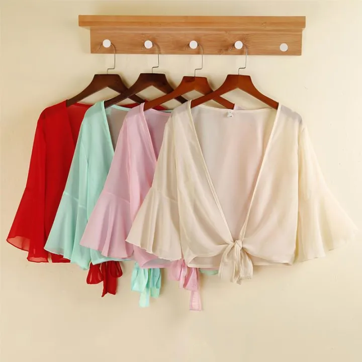 Summer%20Inner%20Match%20Match%20Skirt%20Shawl%20Outer%20Wear%20Cardigan%20Thin%20Short%20Western%20Style%20Chiffon%20Sun%20Protection%20Clothing%20Women's%20Air%20Conditioning%20Shirt%20-%20Image%202