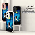 YYDS for iPhone 13 Mini Back Cover Starry Sky Astronaut Leather Phone Case Ultra Thin Soft Drop Protection Case.